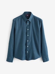 UNTUCKit Dark Blue Wrinkle-Free Regular Fit Veneto 100% Cotton Shirt - Image 5 of 5