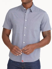 UNTUCKit Blue Light 100% Cotton Wrinkle-Free Short-Sleeve Slim Fit Petrus Shirt - Image 4 of 5