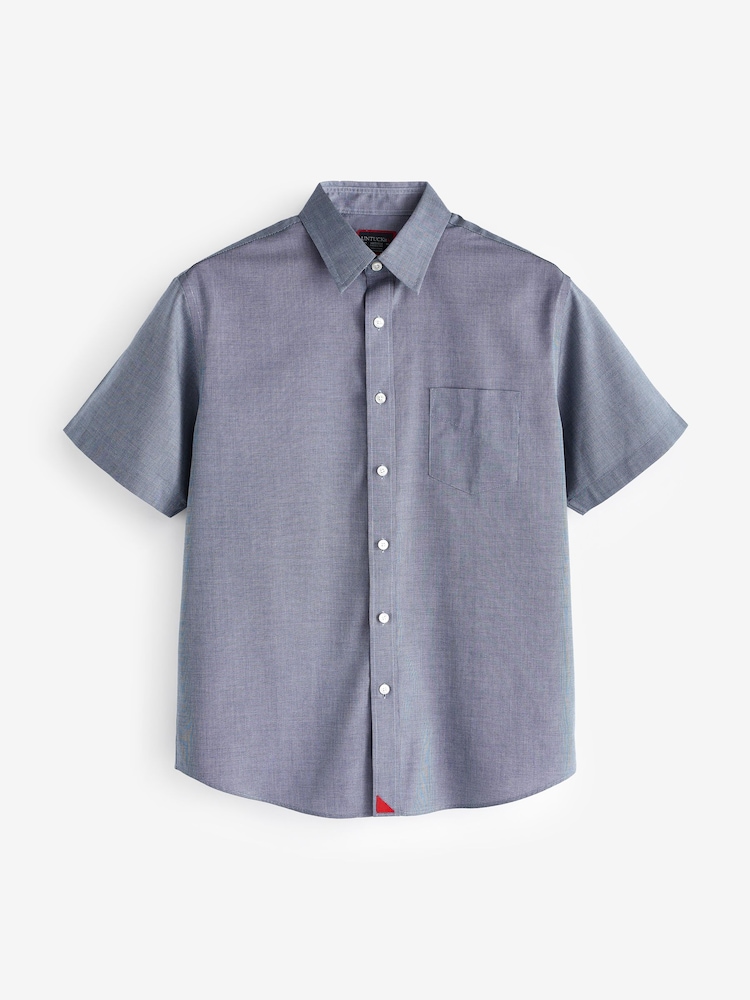 UNTUCKit Blue Light 100% Cotton Wrinkle-Free Short-Sleeve Slim Fit Petrus Shirt - Image 5 of 5