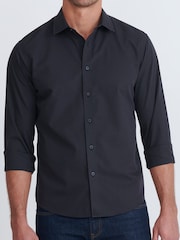 UNTUCKit Black Wrinkle-Free Slim Fit Black Stone 100% Cotton Shirt - Image 3 of 5