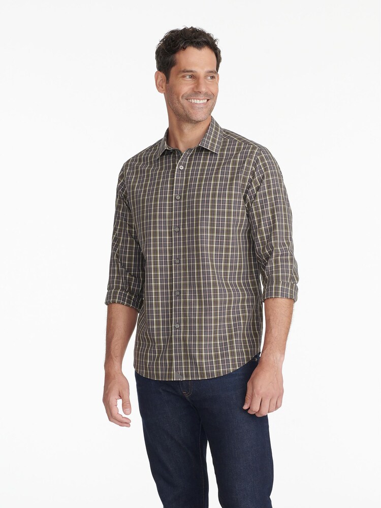 UNTUCKit Grey Dark Regular Fit Wrinkle Free Robertson 100% Cotton Shirt - Image 1 of 4