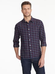UNTUCKit Blue Dark 100% Cotton Flannel Regular Fit Bozeman Shirt - Image 1 of 6