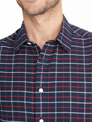 UNTUCKit Blue Dark 100% Cotton Flannel Regular Fit Bozeman Shirt - Image 4 of 6