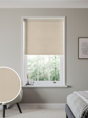 Beige Natural Solstice Made to Measure Blackout Roller Blind - Image 1 of 6