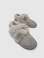 Schuh Grey Harper Faux Fur Mules - Image 4 of 4
