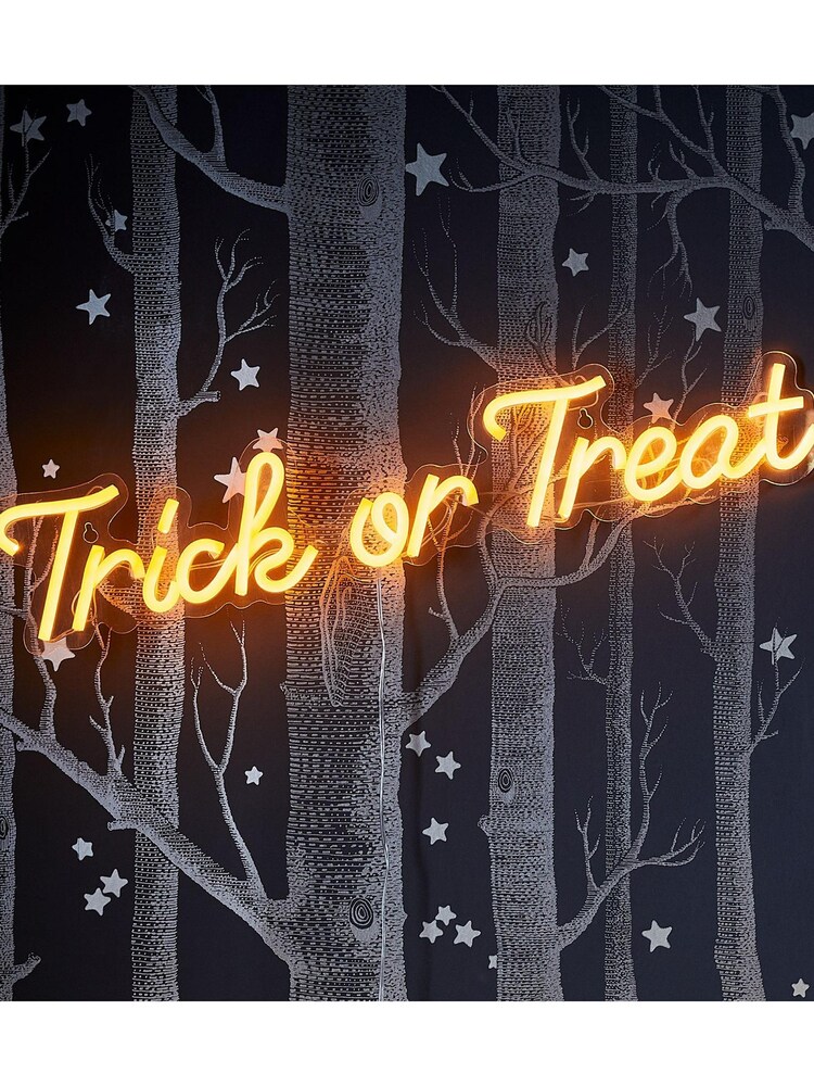 Lights4fun Orange Trick Or Treat Halloween Neon Wall Light - Image 1 of 4