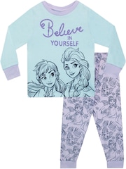 Character Blue Frozen Disney Frozen Long Sleeve Pyjamas - Image 1 of 5