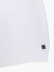 French Connection Cotton Textured Knit Open V-Neck Collar Short Sleeve Polo Shirt - Larawan 6 ng 6