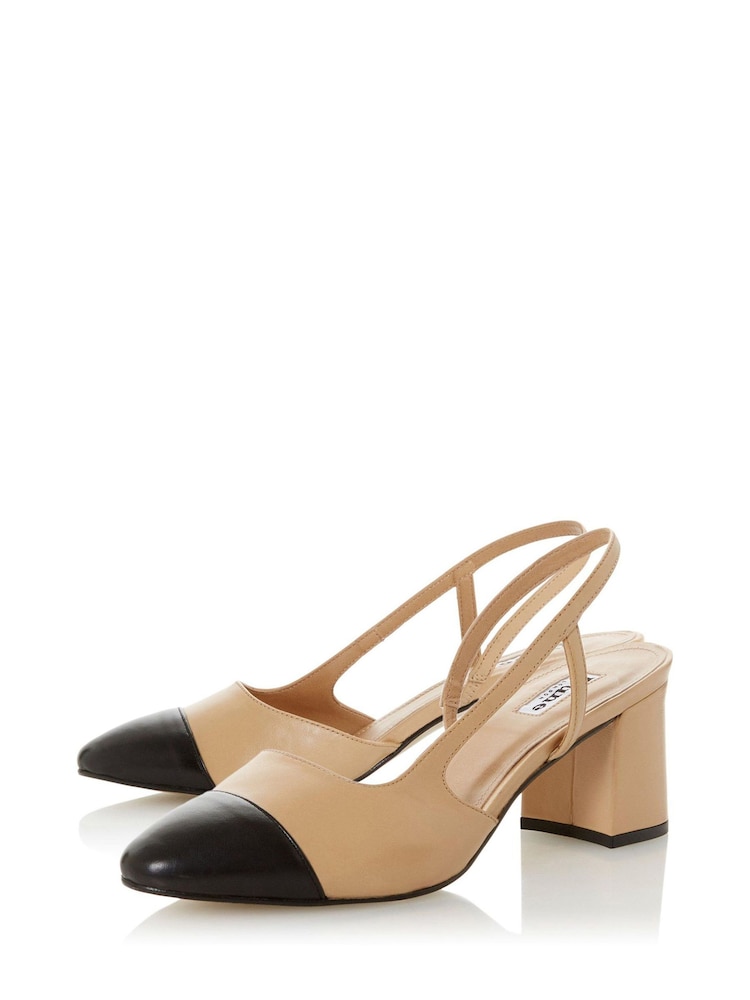 Dune London Neutral Crofts Slingback Pumps - Image 2 of 5