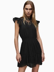 AllSaints Black Azura Dress - Image 1 of 8