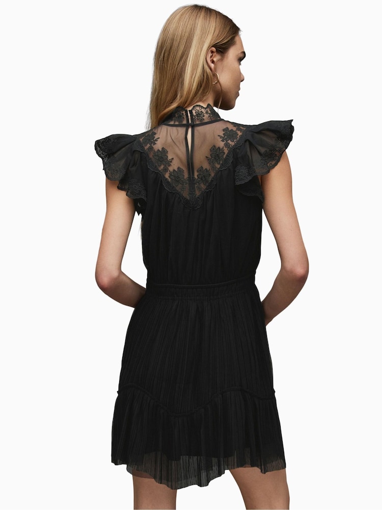 AllSaints Black Azura Dress - Image 2 of 8