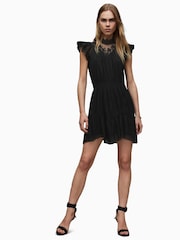 AllSaints Black Azura Dress - Image 3 of 8