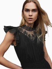 AllSaints Black Azura Dress - Image 6 of 8