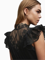 AllSaints Black Azura Dress - Image 7 of 8