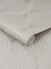 Art For The Home Light Grey Boutique Marquise Geo 10M Wallpaper - Image 3 of 3