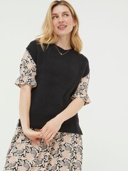 FatFace Black Hayley Cable Tank - Image 1 of 4
