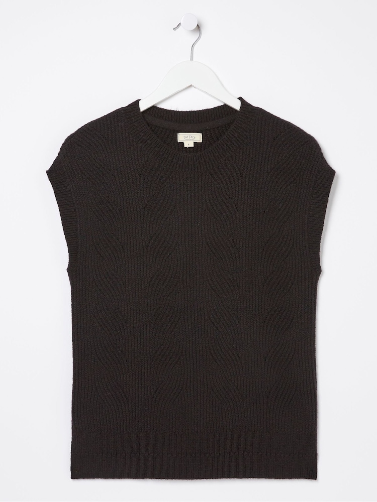 FatFace Black Hayley Cable Tank - Image 4 of 4