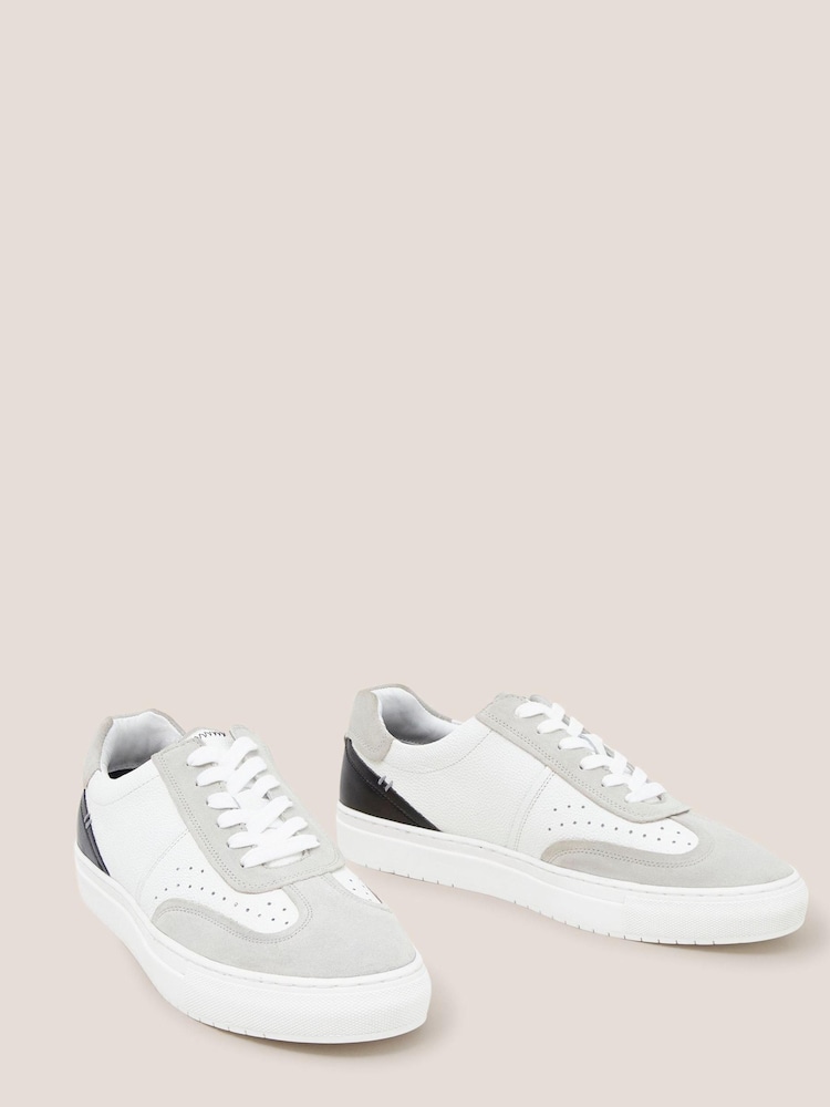 White Stuff White Leather Lace-Up Trainers - Image 2 of 5