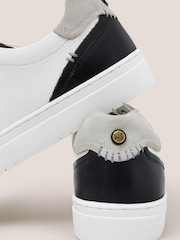 White Stuff White Leather Lace-Up Trainers - Image 4 of 5