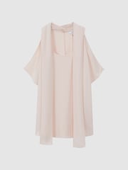 Reiss Nude Calista Tie Neck Draped Blouse - Image 2 of 5