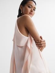 Reiss Nude Calista Tie Neck Draped Blouse - Image 3 of 5