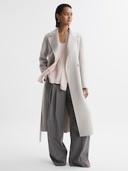 Reiss Nude Calista Tie Neck Draped Blouse - Image 5 of 5