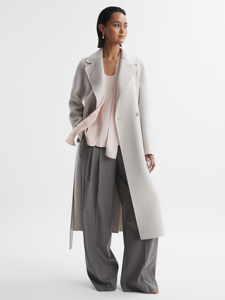 Reiss Nude Calista Tie Neck Draped Blouse - Image 5 of 5