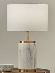 Pacific Natural Carrara Marble Effect Ceramic Table Lamp - Image 1 of 1