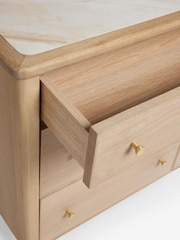 Light Natural Clementine Oak Veneer 6 Drawer Wide Chest of Drawers - Image 8 of 8