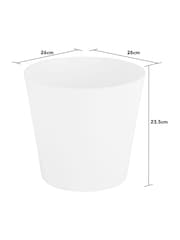 Wham Set of 4 White Garden Studio 26cm Round Plastic Planters - Image 4 of 4
