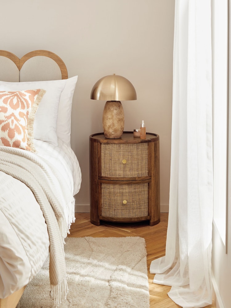 Mid Natural Odella Mango Bedside Table - Image 1 of 10