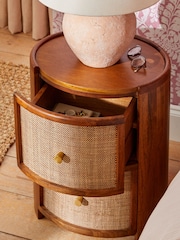 Mid Natural Odella Mango Bedside Table - Image 3 of 10