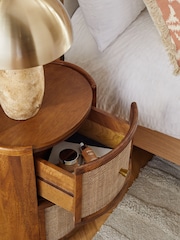Mid Natural Odella Mango Bedside Table - Image 5 of 10