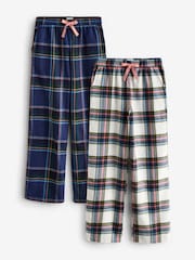 Marineblau/Cream - Flanellhose aus 100 % Baumwolle, 2er-Pack - Bild 1 von 10