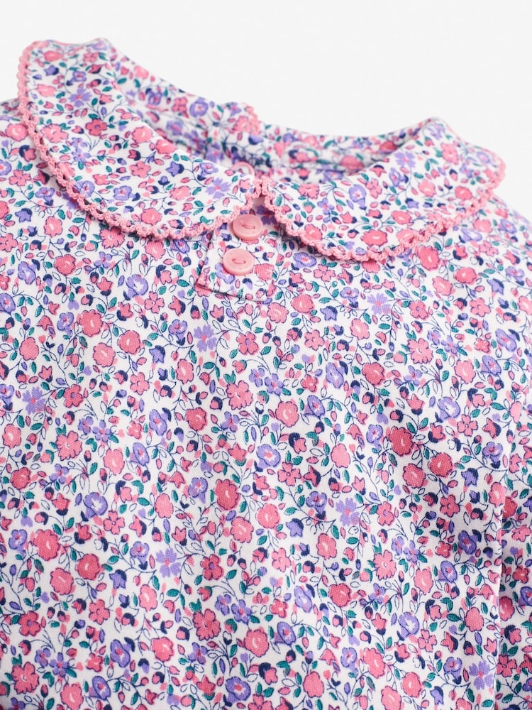 JoJo Maman Bébé Pastel Ditsy Girls' Ditsy Peter Pan Top - Image 2 of 2