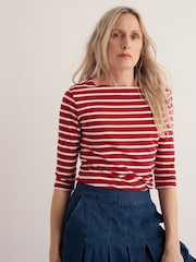 أحمر - بلوزة قطن بطراز بحارة بأكمام 3/4 من Seasalt Cornwall - صورة 2 من 5