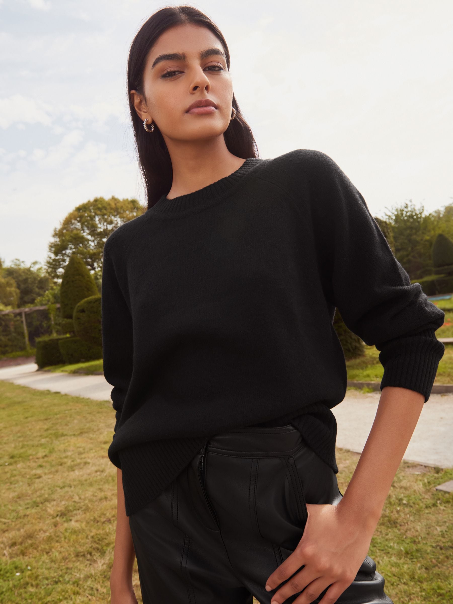 Buy Black Premium 100 Lambswool Crew Neck Jumper from Next Canada