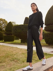 Black Premium 100% Lambswool Crew Neck Jumper - Image 2 of 7