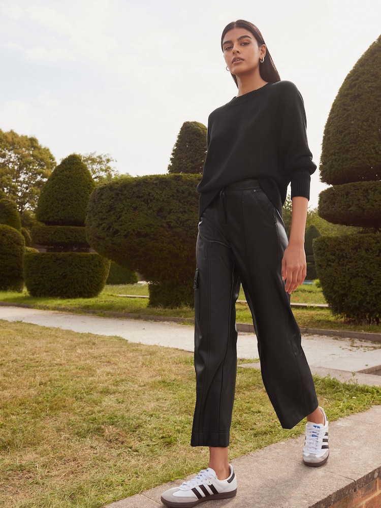 Black Premium 100% Lambswool Crew Neck Jumper - Image 2 of 7