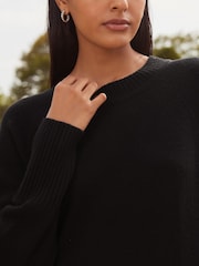 Black Premium 100% Lambswool Crew Neck Jumper - Image 4 of 7