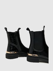 Schuh Calm Black Croc Boots - Image 4 of 4