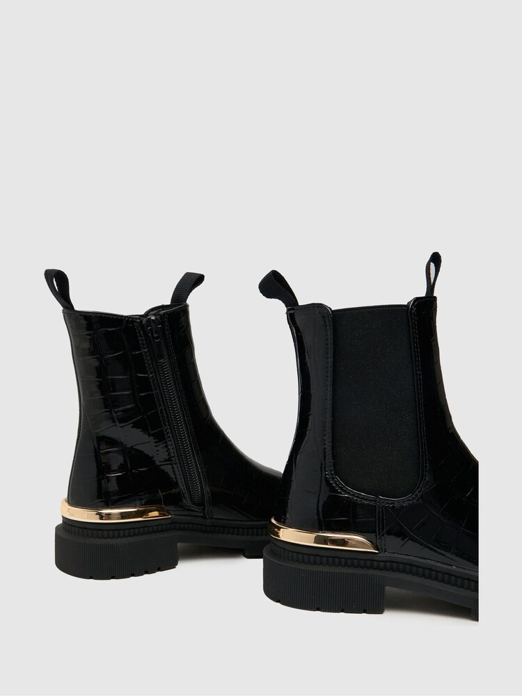 Schuh Calm Black Croc Boots - Image 4 of 4