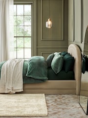 Green Plush Faux Fur Duvet Cover And Pillowcase Set - Image 2 of 4