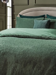Green Plush Faux Fur Duvet Cover And Pillowcase Set - Image 3 of 4