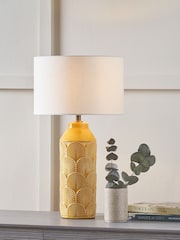 Pacific Yellow Bethan Embossed Ceramic Table Lamp - Image 1 of 7