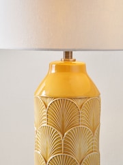 Pacific Yellow Bethan Embossed Ceramic Table Lamp - Image 2 of 7