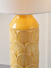 Pacific Yellow Bethan Embossed Ceramic Table Lamp - Image 4 of 7