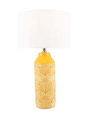 Pacific Yellow Bethan Embossed Ceramic Table Lamp - Image 7 of 7