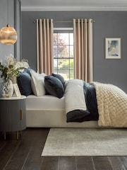 Blue Plush Faux Fur Duvet Cover And Pillowcase Set - Image 2 of 5