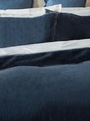 Blue Plush Faux Fur Duvet Cover And Pillowcase Set - Image 3 of 5